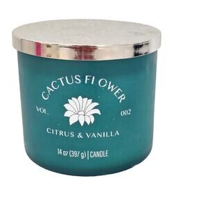 Kirklands Home Cactus Flower Scent Large Jar 14 oz. 3 Wick Candle NEWFragrance